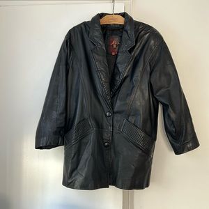 Genuine leather blazer